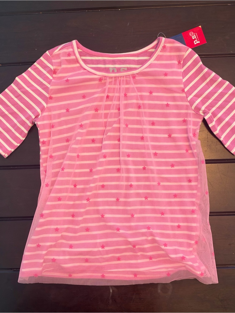 PS Aeropostale Pink Striped Star Tee